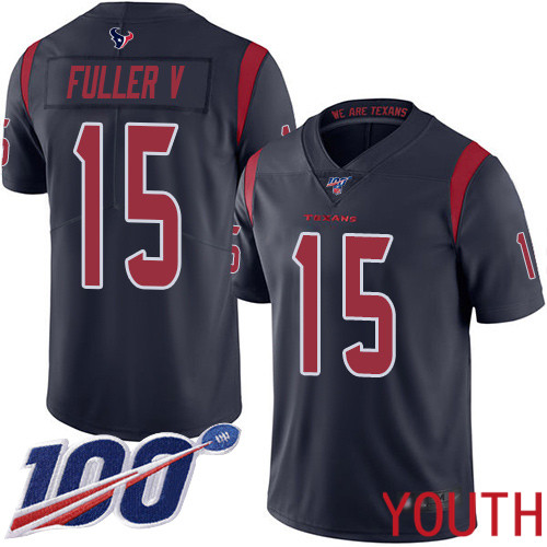 Houston Texans Limited Navy Blue Youth Will Fuller V Jersey NFL Football #15 100th Season Rush Vapor Untouchable->youth nfl jersey->Youth Jersey